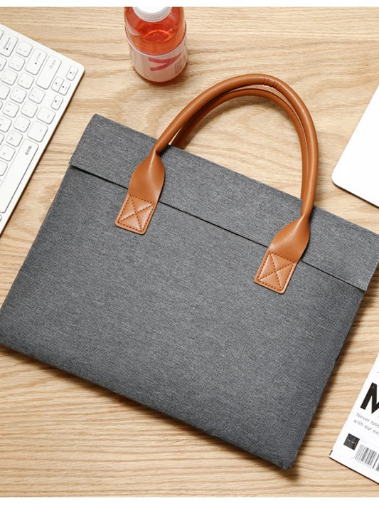 Gray Business Laptop Bag - Professional Briefcase & Messenger Bag