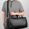 Leather Sports Duffle Bag - Oversized Yoga & Gym Tote with Travel Compartment