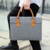 Gray Business Laptop Bag - Professional Briefcase & Messenger Bag