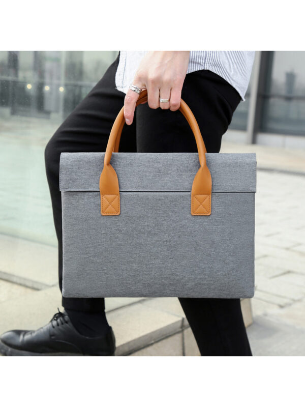 Gray Business Laptop Bag - Professional Briefcase & Messenger Bag