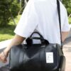 Leather Sports Duffle Bag - Oversized Yoga & Gym Tote with Travel Compartment