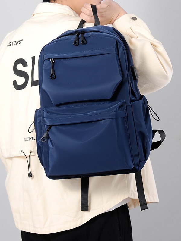 Large Capacity Blue Laptop Backpack – Multi-Functional Travel & School Bag
