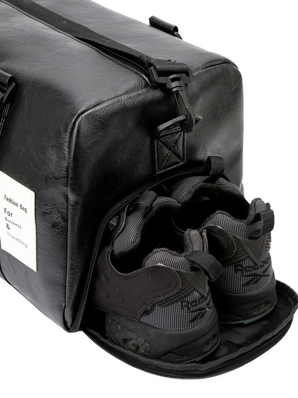 Leather Sports Duffle Bag - Oversized Yoga & Gym Tote with Travel Compartment