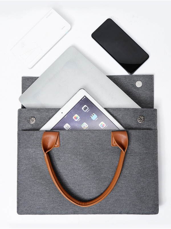 Gray Business Laptop Bag - Professional Briefcase & Messenger Bag