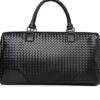 Leather Sports Duffle Bag - Oversized Yoga & Gym Tote with Travel Compartment